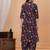 Blue floral printed pure cotton kurta set for women