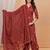 Maroon floral printed pure cotton kurta set for women