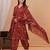 Maroon floral printed pure cotton kurta set for women