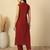 Maroon solid pure cotton kurta set for women
