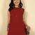 Maroon solid pure cotton kurta set for women
