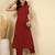 Maroon solid pure cotton kurta set for women