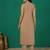 Beige solid pure cotton kurta set for women