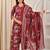 Burgundy floral printed pure cotton kurta set for women