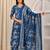 Blue floral printed pure cotton kurta set for women