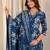Blue floral printed pure cotton kurta set for women