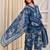 Blue floral printed pure cotton kurta set for women