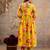 Yellow floral printed pure cotton kurta set for women