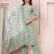 Green floral printed pure cotton kurta set for women