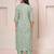 Green floral printed pure cotton kurta set for women