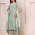 Green floral printed pure cotton kurta set for women