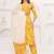Yellow floral printed pure cotton kurta set for women