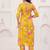 Yellow floral printed pure cotton kurta set for women
