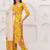 Yellow floral printed pure cotton kurta set for women