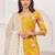 Yellow floral printed pure cotton kurta set for women