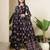 Black floral printed pure cotton kurta set for women