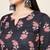 Black floral printed pure cotton kurta set for women