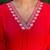 Magenta embroidered viscose rayon kurta set for women