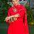 Magenta embroidered viscose rayon kurta set for women