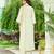 Off white embroidered viscose rayon kurta set for women