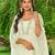 Off white embroidered viscose rayon kurta set for women