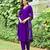 Purple embroidered viscose rayon kurta set for women