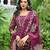 Burgundy floral printed pure cotton kurta set for women
