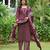 Burgundy floral printed pure cotton kurta set for women