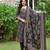 Black floral printed pure cotton kurta set for women