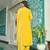 Yellow embroidered viscose rayon kurta set for women