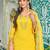 Yellow embroidered viscose rayon kurta set for women