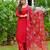 Maroon solid pure cotton kurta set for women