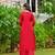 Maroon solid pure cotton kurta set for women
