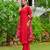 Maroon solid pure cotton kurta set for women