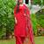 Maroon solid pure cotton kurta set for women