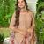 Beige solid pure cotton kurta set for women