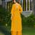 Yellow floral printed pure cotton kurta set for women