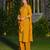 Yellow floral printed pure cotton kurta set for women