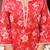 Red floral printed pure cotton kurta set for women