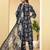 Navy blue floral printed pure cotton kurta set for women