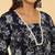 Navy blue floral printed pure cotton kurta set for women