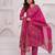 Pink floral printed pure cotton kurta set for women