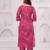 Pink floral printed pure cotton kurta set for women