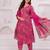 Pink floral printed pure cotton kurta set for women