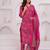 Pink floral printed pure cotton kurta set for women
