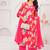 Pink floral printed pure cotton kurta set for women