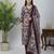 Burgundy floral printed pure cotton kurta set for women