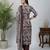 Burgundy floral printed pure cotton kurta set for women
