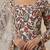 Off white floral printed pure cotton kurta set for women