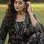 Black floral printed pure cotton kurta set for women